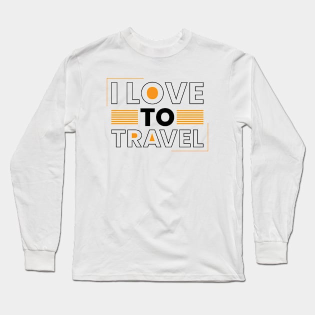 I love to travel retro color typography Long Sleeve T-Shirt by emofix